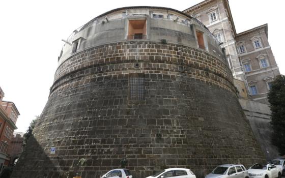 The tower of the Institute for the Works of Religion, often referred to as the Vatican bank, is pictured Oct. 2, 2019. (CNS photo/Paul Haring) 