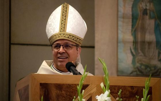 Bishop Alberto Rojas delivers the homily during a Mass of welcome at St. Paul the Apostle Church in San Bernardino, California, Feb. 24, 2020. (CNS/Courtesy of the San Bernardino Diocese)