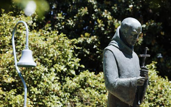 A statue of St. Junipero Serra in Sacramento, California, is seen in this 2015 file photo. It was torn down by a group of demonstrators late July 4, 2020. (CNS/Nancy Wiechec)