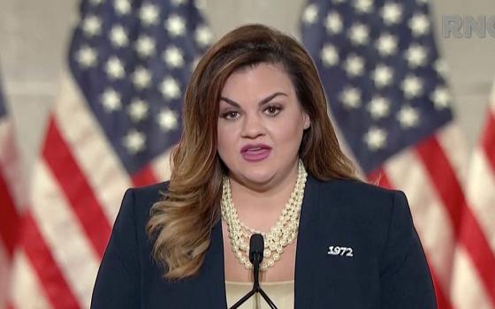 Abby Johnson speaks during the Republican National Convention broadcast from Washington Aug. 25, 2020. (CNS/Republican National Convention, Handout via Reuters)