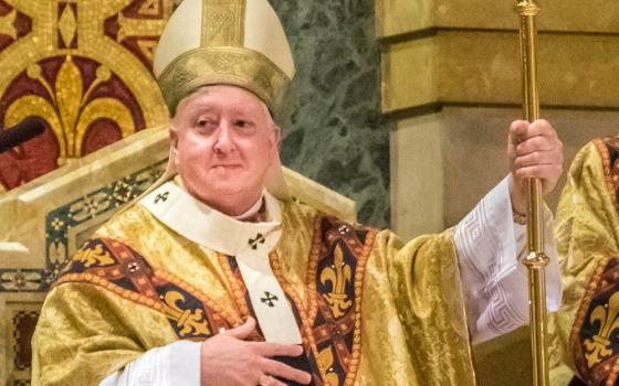 Archbishop Mitchell Rozanski of St. Louis is seen during his installation Mass Aug. 25, 2020, at the Cathedral Basilica of St. Louis. (CNS/St. Louis Review/Lisa Johnston)