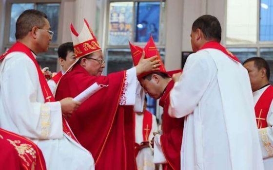 ather Anthony Li Hui, center right, is ordained as coadjutor bishop in the cathedral of the Diocese of Pingliang, China, July 28, 2021. He became the fifth Chinese bishop appointed under the terms of a Vatican-China agreement signed in 2018 and renewed in