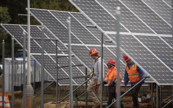 In 2019, workers installed more than 5,000 solar panels on Catholic Charities property in Northeast Washington. (CNS/Catholic Standard/Andrew Biraj)