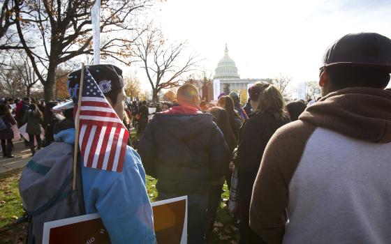 Supporters of comprehensive immigration reform gather near the U.S. Capitol in Washington Dec. 6, 2017. (CNS photo/Tyler Orsburn)