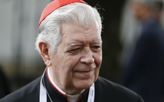 Cardinal Jorge Urosa Savino of Caracas, Venezuela, is pictured outside the apostolic nunciature in Bogota, Colombia, Sept. 7, 2017, during Pope Francis' visit. Cardinal Urosa Savino, who was hospitalized in late August after contracting COVID-19, died Sep