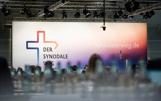 This is a general view of the second Synodal Assembly in Frankfurt, Germany, Oct. 1, 2021. The assembly, the second of five in the Synodal Path project, ended with overwhelming support for widespread reforms in the Catholic Church in Germany. (CNS photo/J