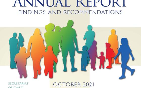 This is the cover of the October 2021 report on the implementation of the U.S. Conference of Catholic Bishops' "Charter for the Protection of Children and Young People," released Nov. 9, 2021, by the USCCB, the Secretariat of Child and Youth Protection an