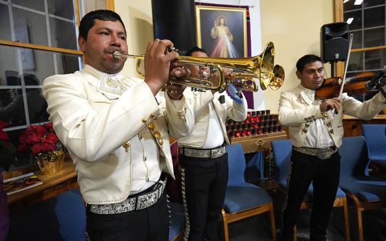 A mariachi band plays music during a Spanish-language Mass marking the feast of Our Lady of Guadalupe at Resurrection Church Dec. 12, 2021, in Farmingville, New York. (CNS/Gregory A. Shemitz)