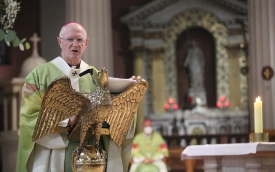 Archbishop Dermot Farrell of Dublin, shown receiving his pallium at St. Mary's Pro Cathedral Aug. 7, 2021