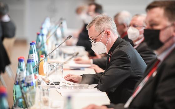 German Archbishop Stefan Hesse of Hamburg attends the third Synodal Assembly in Frankfurt Feb. 3, 2022. (CNS photo/Julia Steinbrecht, KNA)