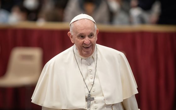 Pope Francis in St. Peter's Basilica at the Vatican March 16 (CNS/Stefano Dal Pozzolo, pool)