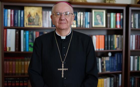 Archbishop Stanislaw Budzik of Lublin, Poland, is seen in his office in Lublin April 22, 2022. (CNS photo/Adrian Kowalewski)