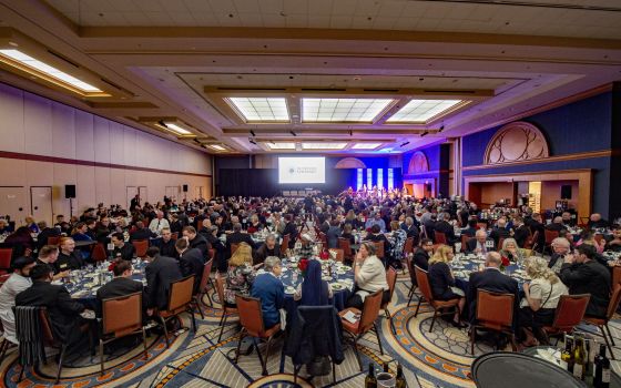 People attend the University of Saint Mary of the Lake Mundelein Seminary centennial celebration at the Sheraton Grand Chicago hotel in Chicago April 21, 2022. (CNS photo/courtesy Deacon Randy Belice, University St. Mary of the Lake Mundelein)