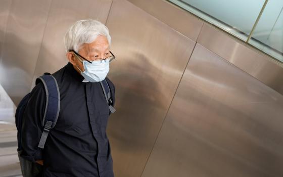 Cardinal Joseph Zen Ze-kiun, retired bishop of Hong Kong, arrives at West Kowloon Courts Oct. 15, 2020. (CNS photo/Tyrone Siu, Reuters)