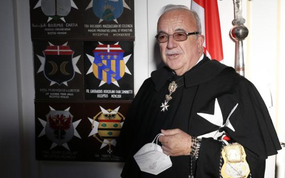 Fra' Marco Luzzago is pictured at the headquarters of the Knights of Malta before an election in Rome in this Nov. 8, 2020, file photo. (CNS/Paul Haring)