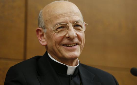 Spanish Msgr. Fernando Ocariz, prelate of Opus Dei, is pictured during a media opportunity at the University of the Holy Cross in Rome Jan. 24, 2017. (CNS photo/Paul Haring)