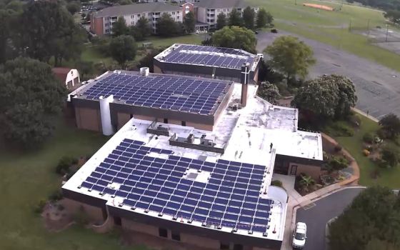 Immaculate Conception Church installed more than 400 rooftop solar panels on several buildings of its campus in Hampton, Va., in 2019. (CNS photo/courtesy Immaculate Conception Church)