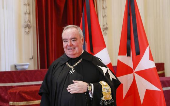 Fra' John T. Dunlap, lieutenant of the grand master of the Sovereign Order of Malta and head of the provisional government of the order, is pictured at the Church of St. Mary in Rome in this June 14, 2022, file photo.