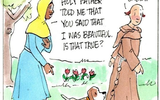 Francis, the comic strip: Brother Leo sees the beauty in everything, all around us.