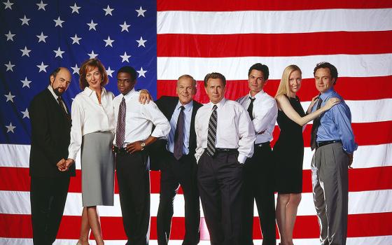 The cast of the television series "The West Wing" appears in a 1999 publicity photo. (Newscom/Album/NBC)