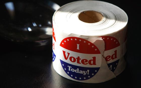 A roll of "I Voted Today" stickers are pictured in a file photo. (OSV News/Reuters/Gary Cameron)