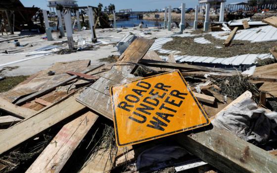 Debris is seen Sept. 29, 2024, where homes were destroyed after Hurricane Helene passed through the Florida Panhandle, severely impacting the community of Keaton Beach. (OSV News photo/Octavio Jones, Reuters)