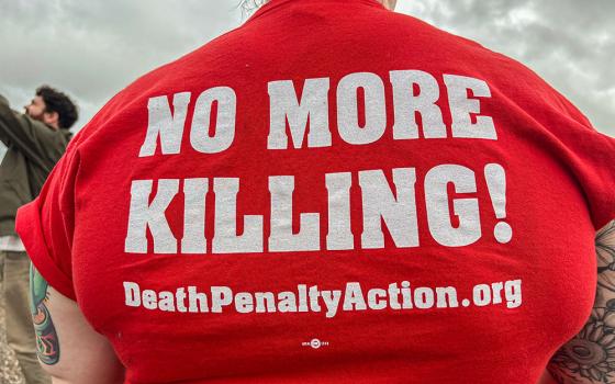 Anti-death penalty activists protest in front of the Holman Correctional Facility in Atmore, Ala., on Jan. 25, 2024. (AP/Kim Chandler, File)