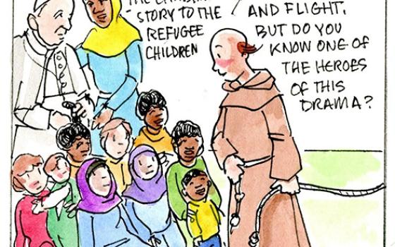 Francis, the comic strip: Leo tells the Christmas story and highlights a humble hero.