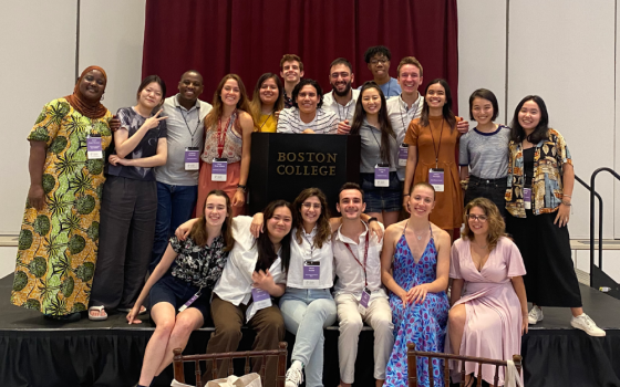 Global Citizenship Fellows met virtually for nine months, then in person at the International Association of Jesuit Universities 2022 Assembly Aug. 3-6 at Boston College. The cohort included 31 students from 19 institutions in 16 countries. (Channing Lee)