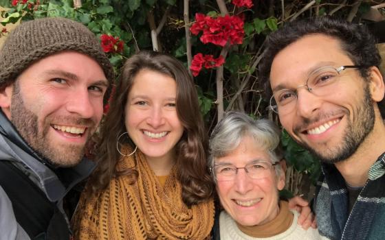 Alan Webb, Sarah Bradley, Dominican Sr. Gloria Jones and Adam Horovitz after a Nuns and Nones regional meeting. (Sr. Gloria Jones)