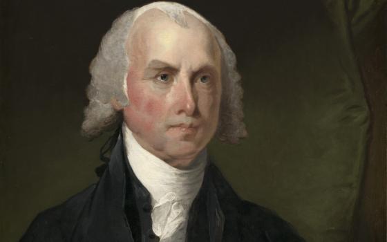 Detail from a portrait of James Madison, circa 1821, by Gilbert Stuart (National Gallery of Art)