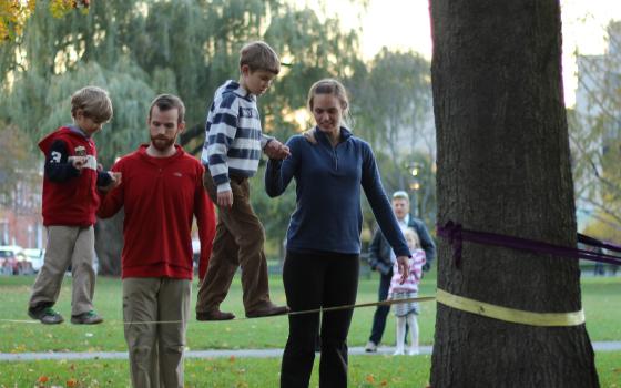 family on a tightrope