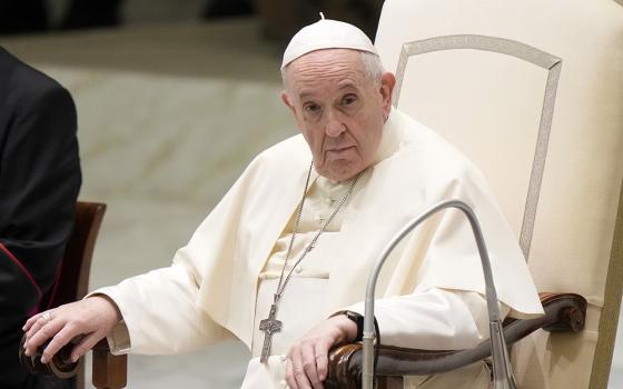 Pope Francis attends his weekly general audience, held in the Paul VI hall, at the Vatican Sept. 1. (AP /Andrew Medichini)