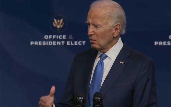 President-elect Joe Biden speaks during a Dec. 11 livestreamed event in Wilmington, Delaware, to announce members of his administration. (NCR screenshot/YouTube/Joe Biden)