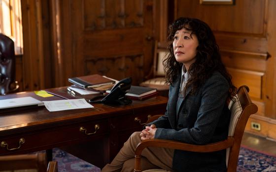 Sandra Oh as Ji-Yoon in "The Chair" (Netflix © 2021/Eliza Morse)