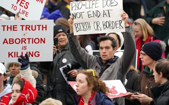 Pro-life advocates are pictured in during the annual March for Life in Washington, Jan. 24. (CNS/Long Island Catholic/Gregory A. Shemitz)