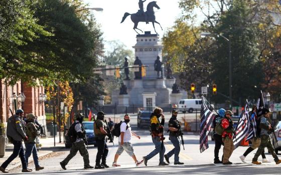 Armed demonstrators take part in a pro-gun rally in Richmond, Virginia, Nov. 21, 2020. (CNS/Reuters/Hannah McKay)