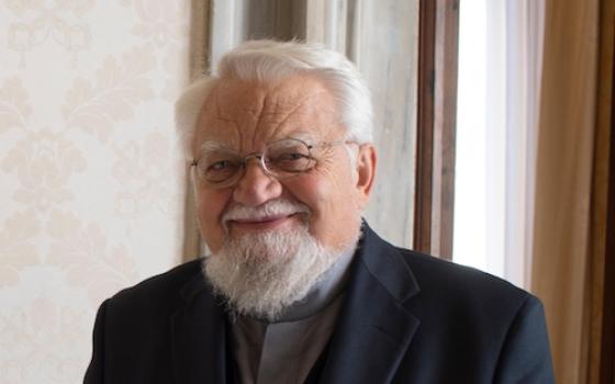 Enzo Bianchi, founder and former prior of the ecumenical Monastery of Bose, pictured at the Vatican Jan. 12, 2019. (CNS/Vatican Media)