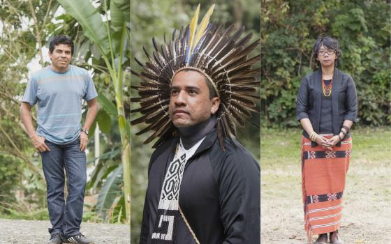 From left: Levi Sucre Romero, Dinamam Tuxá and Mina Setra (Photos by Joel Redman)