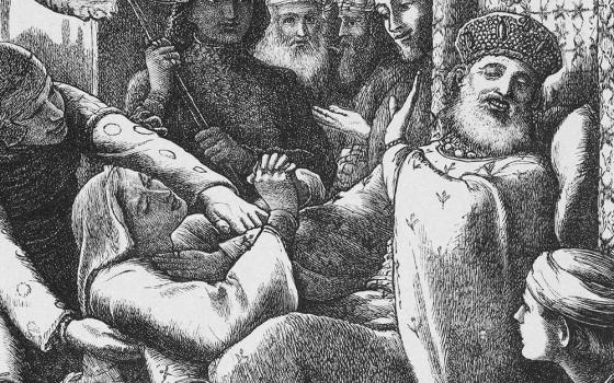 Detail from "The Unjust Judge and the Importunate Widow" (1864), created by John Everett Millais, engraved and printed by the Dalziel Brothers (Metropolitan Museum of Art)