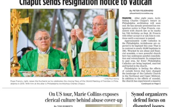 Cover of the Oct. 4-17, 2019, print edition of National Catholic Reporter