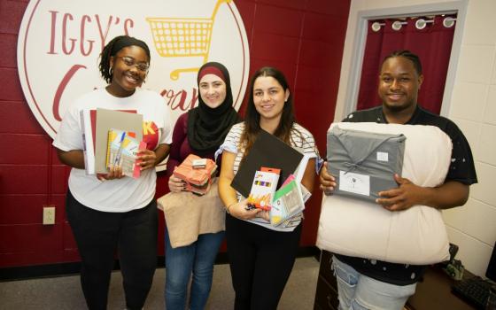 Students volunteer at Iggy's Cupboard, which is dedicated to providing meals to students, faculty and staff struggling with food insecurity at Loyola University New Orleans. (Courtesy of Loyola University)