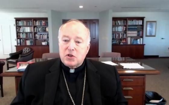 San Diego Bishop Robert McElroy addresses the Oct. 13 "Voting as an Authentic Disciple" virtual conversation. (NCR screenshot)