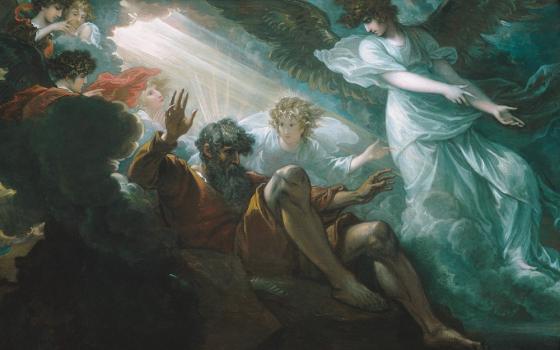 Detail of painting by Benjamin West, "Moses Shown the Promised Land," 1801 (Metropolitan Museum of Art)