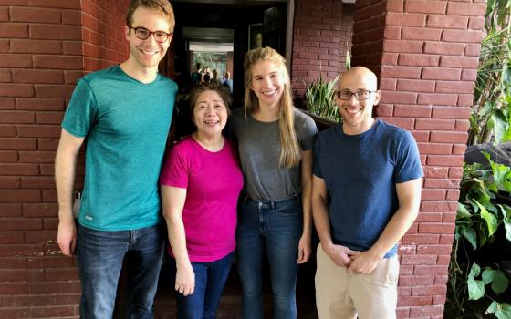 Fordham students Brian Harper, Kelly Cannon and Alex Zakrzewski with Mary Jane Ortega (second from left), former mayor of San Fernando, Philippines (Courtesy of Brian Harper)