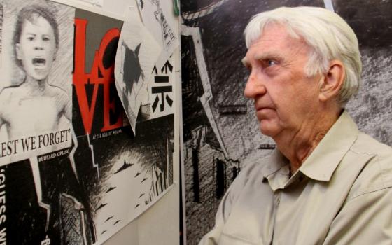 Artist William Kelly appears in the documentary "Can Art Stop a Bullet: The Big Picture," directed by Mark Street and produced by Fiona Cochrane. (Courtesy of William Kelly)