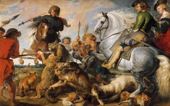 Detail of "Wolf and Fox Hunt" painting by Peter Paul Rubens, circa 1616 (Metropolitan Museum of Art, John Stewart Kennedy Fund, 1910)