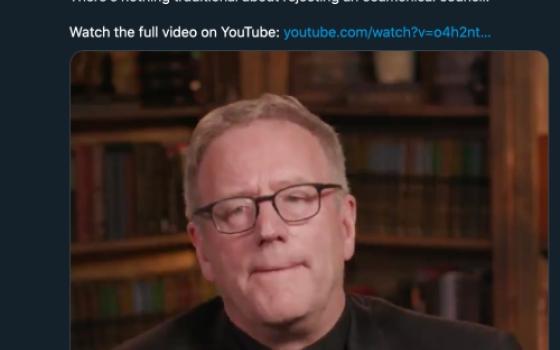 Los Angeles Auxiliary Bishop Robert Barron promotes his YouTube video " What Is Your Opinion on Catholic Traditionalism?" in a July 22 tweet. (Twitter screenshot/BishopBarron)