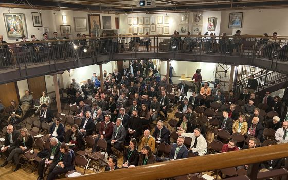 The audience gathers at Franciscan University of Steubenville for the Oct. 7-8 conference, "Restoring A Nation: The Common Good in the American Tradition." (NCR photo/Brian Fraga)