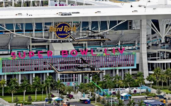 The Hard Rock Stadium in advance of Super Bowl LIV in Miami Gardens, Florida, Jan. 27 (Wikimedia Commons/CBP Photography/Jaime Rodriguez Sr.)